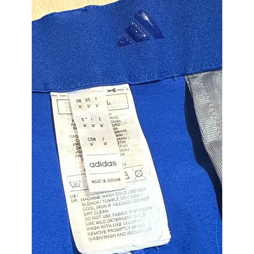 Adidas Golf Shorts Mens 36 Blue 4-Way Stretch Performance Flat Front Lightweight